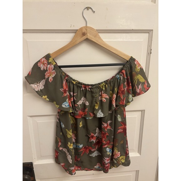 MAEVE ANTHROPOLOGIE‎ Women's Vallita Off-The-Shoulder Blouse Green Size Small - Picture 6 of 6